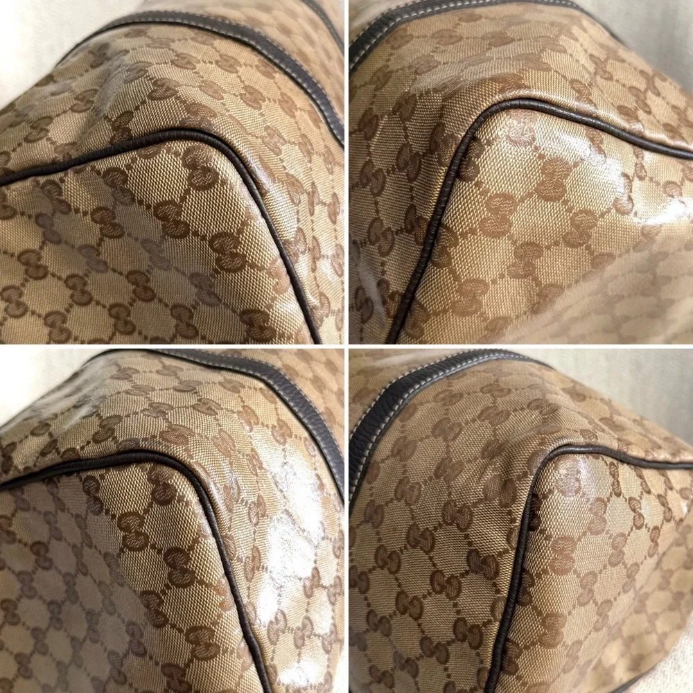 Authentic Gucci Joy Boston bag brown monogram coated canvas medium size